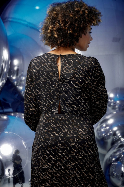 Платье Магия моды 2365 черный_беж_принтом - фото 5