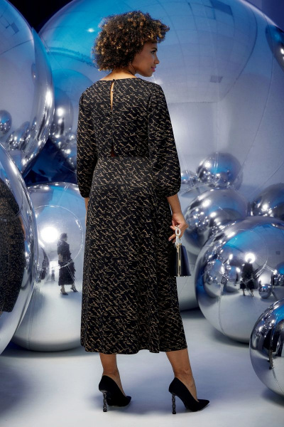 Платье Магия моды 2365 черный_беж_принтом - фото 2