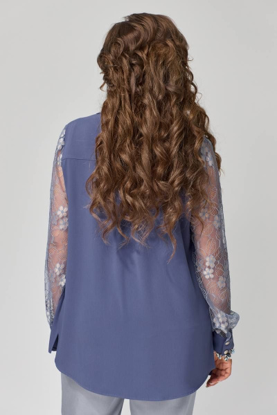 Блуза нарядная ЯГЛА из атласа с вытачками и бантом Fita 2033 - фото 11