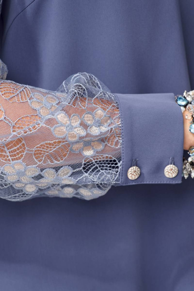 Блуза нарядная ЯГЛА из атласа с вытачками и бантом Fita 2033 - фото 10