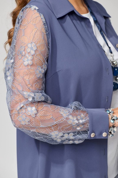 Блуза нарядная ЯГЛА из атласа с вытачками и бантом Fita 2033 - фото 9