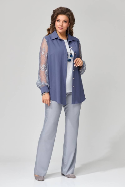 Блуза нарядная ЯГЛА из атласа с вытачками и бантом Fita 2033 - фото 4