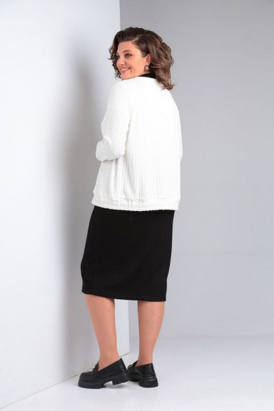 Комплект из вискозы с юбкой и бомбером на молнии VIA-Mod 620 черный - фото 5