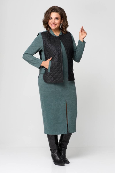 Жилет, платье Runella 1597 зеленый - фото 6