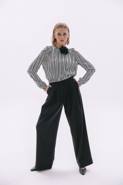Блуза NikVa 403 черно-белый - фото 10