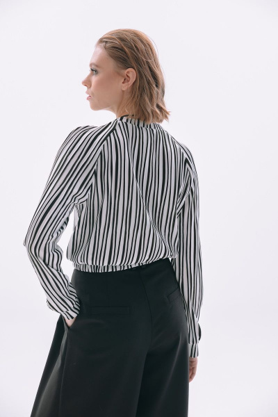 Блуза NikVa 403 черно-белый - фото 9