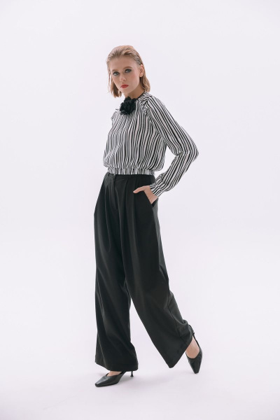 Блуза NikVa 403 черно-белый - фото 7