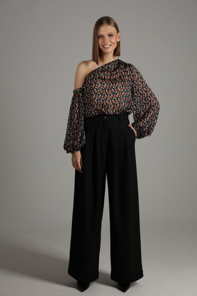 Элегантные брюки прямого кроя с складками и карманами NikVa 404 черный - фото 10