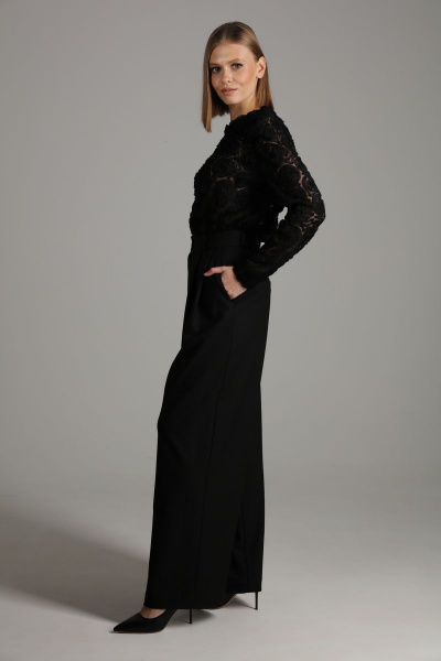 Элегантные брюки прямого кроя с складками и карманами NikVa 404 черный - фото 8