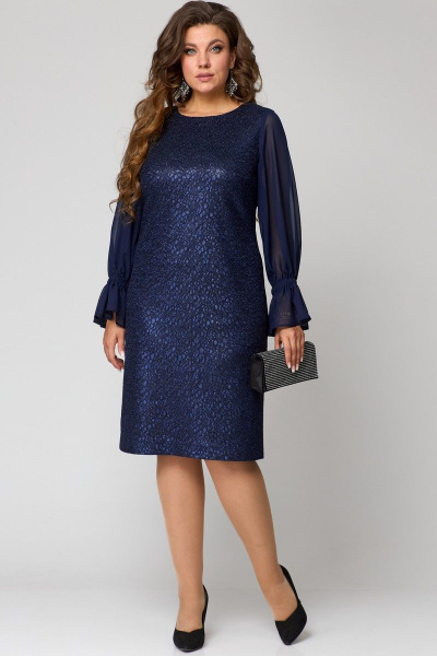 Платье EVA GRANT 7284 темно-синий - фото 4