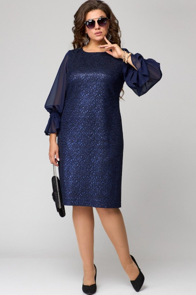 Платье EVA GRANT 7284 темно-синий - фото 1