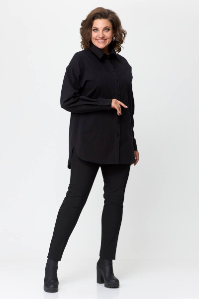 Демисезонная джинсовая рубашка с застежкой на металлические кнопки Avenue 0321 джинс - фото 1