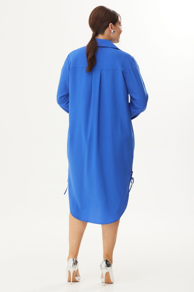 Платье прямое с воротником-стойкой и шнуровкой Орхидея 1354 - фото 4