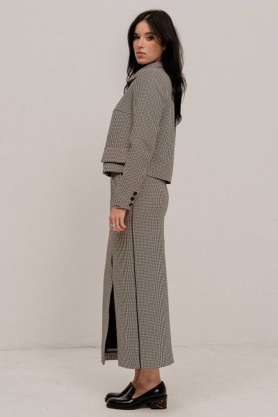 Макси юбка из костюмной ткани с разрезом и наклонными карманами JRSy 2395 - фото 1