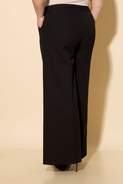 Брюки-палаццо из текстильной ткани, черные, комфортная повседневная посадка БелЭльСтиль 565-1_57_22 черный - фото 5