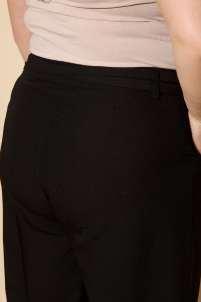 Брюки-палаццо из текстильной ткани, черные, комфортная повседневная посадка БелЭльСтиль 565-1_57_22 черный - фото 4