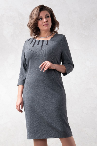 Трикотажное платье миди полуприлегающего силуэта с шлицей Avanti 1607 - фото 1