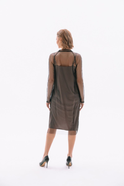 Накидка, платье NikVa 415-2 кофе-черный - фото 2