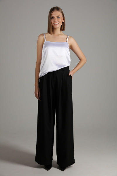 Наряный топ из атласа с регулируемыми бретелями NikVa 418 молоко - фото 4