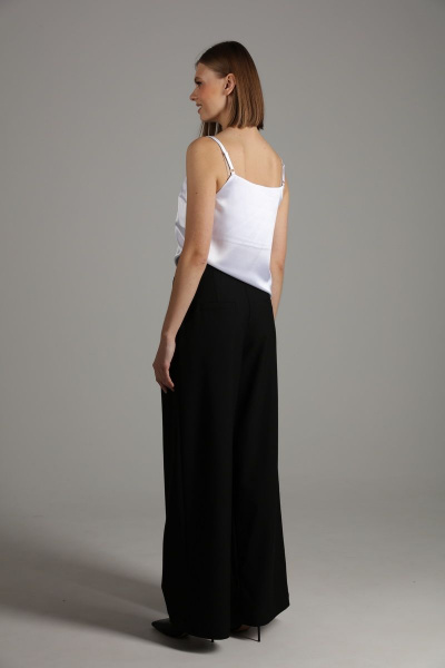 Наряный топ из атласа с регулируемыми бретелями NikVa 418 молоко - фото 3