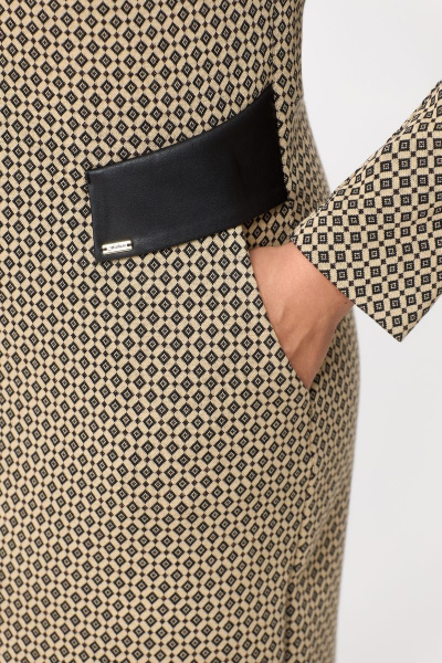 Демисезонное платье из вискозы с длинным рукавом DaLi 5661 капучино - фото 3