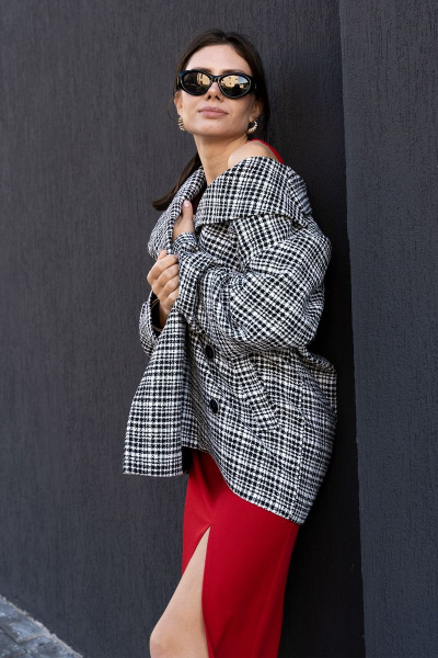 Топ и юбка приталенного силуэта из текстиля с разрезом Luna 124 красный - фото 7