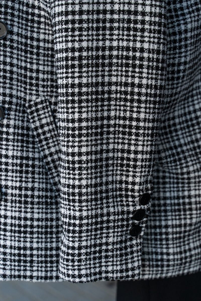 Жакет на подкладке приталенного силуэта для демисезона Luna 125 белый-черный - фото 7