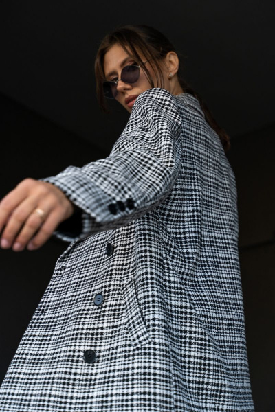 Жакет на подкладке приталенного силуэта для демисезона Luna 125 белый-черный - фото 6