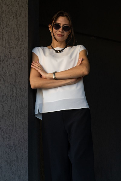 Брюки, жакет, топ Luna 127 белый_черный - фото 24