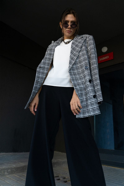 Брюки, жакет, топ Luna 127 белый_черный - фото 21