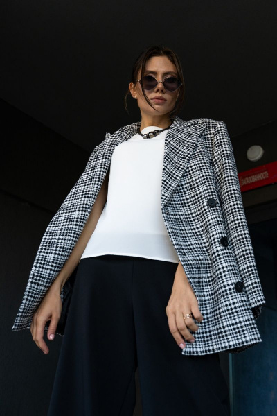 Брюки, жакет, топ Luna 127 белый_черный - фото 20