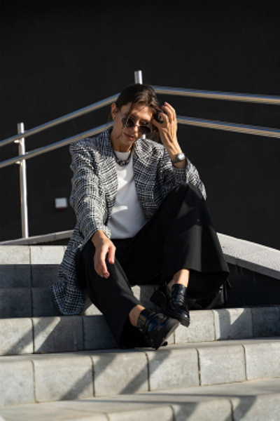 Брюки, жакет, топ Luna 127 белый_черный - фото 8