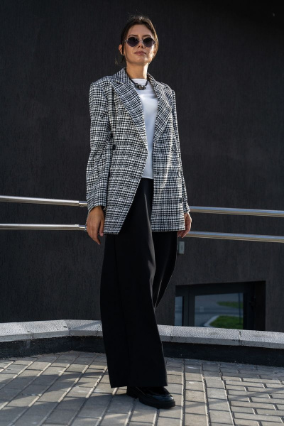 Брюки, жакет, топ Luna 127 белый_черный - фото 6