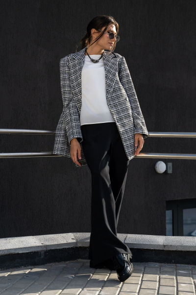 Брюки, жакет, топ Luna 127 белый_черный - фото 1