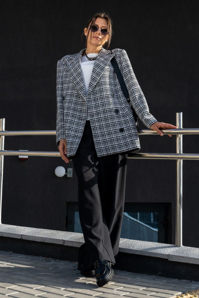 Брюки, жакет, топ Luna 127 белый_черный - фото 5