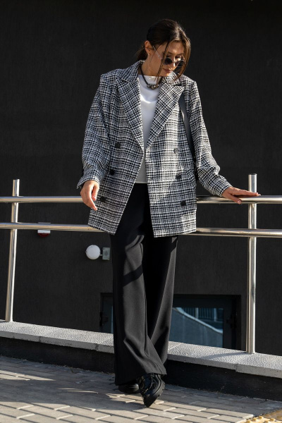 Брюки, жакет, топ Luna 127 белый_черный - фото 4