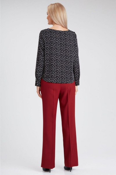 Блуза свободного силуэта с принтом и овальным вырезом IVARI 417/1 принт"сердечки" - фото 4