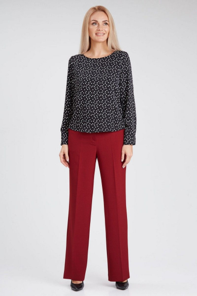 Блуза свободного силуэта с принтом и овальным вырезом IVARI 417/1 принт"сердечки" - фото 3