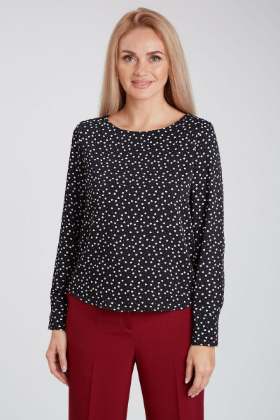 Блуза свободного силуэта с принтом и овальным вырезом IVARI 417/1 принт"сердечки" - фото 2
