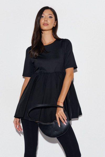 Демисезонный джемпер из комбинированных тканей с рукавами ANNETE A807 - фото 5