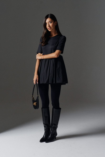 Демисезонный джемпер из комбинированных тканей с рукавами ANNETE A807 - фото 2