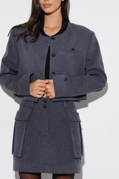 Юбка демисезонная серая на каждый день без застёжки ANNETE A1121 - фото 5