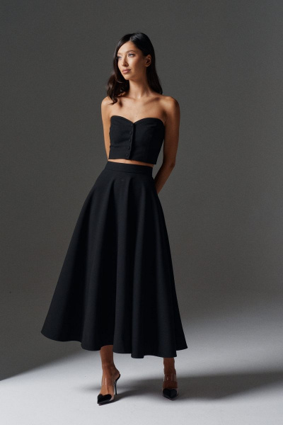 Юбка свободного кроя с подкладкой из полотна ANNETE A1127 - фото 3