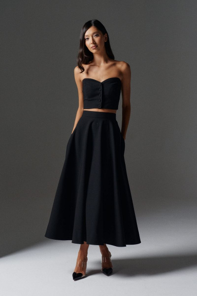 Юбка свободного кроя с подкладкой из полотна ANNETE A1127 - фото 2