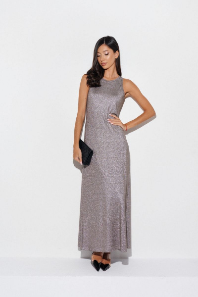 Нарядное платье из трикотажа с люрексом и полуприлегающим силуэтом ANNETE A3451 - фото 2
