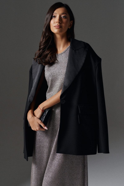 Нарядное платье из трикотажа с люрексом и полуприлегающим силуэтом ANNETE A3451 - фото 4