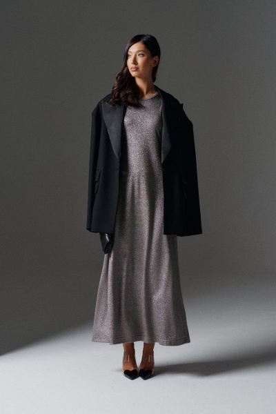 Нарядное платье из трикотажа с люрексом и полуприлегающим силуэтом ANNETE A3451 - фото 3