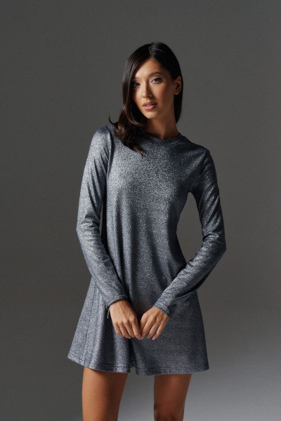 Нарядное платье из полотна с люрексовой нитью и полуприлегающим силуэтом ANNETE A3458/1 - фото 3