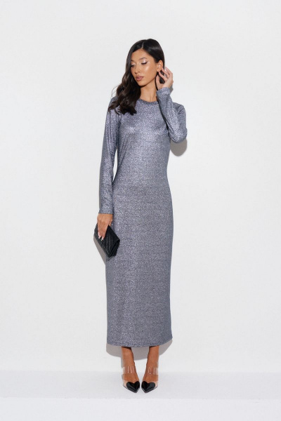 Платье с люрексовой нитью и прилегающим своим стилем ANNETE A3480 - фото 4