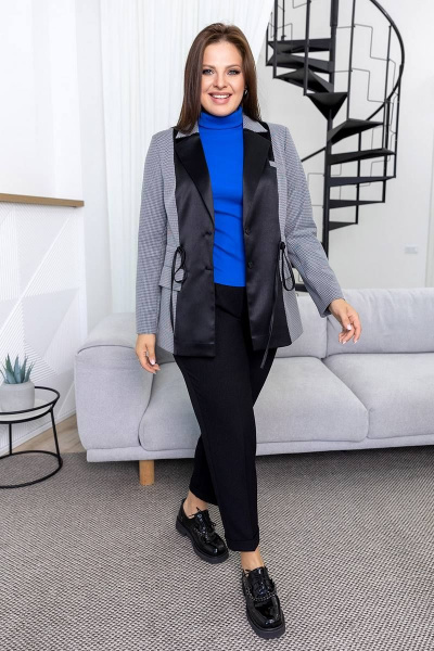 Жакет Daloria 7056 серый-черный - фото 8